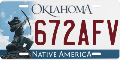 OK license plate 672AFV