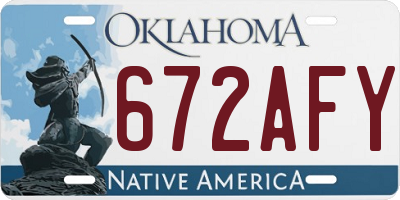 OK license plate 672AFY
