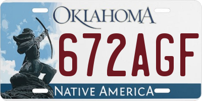OK license plate 672AGF