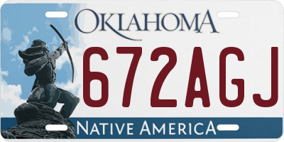 OK license plate 672AGJ