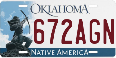 OK license plate 672AGN