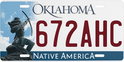 OK license plate 672AHC