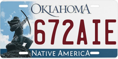 OK license plate 672AIE