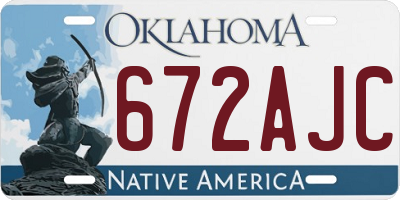 OK license plate 672AJC