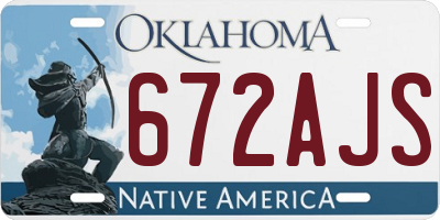 OK license plate 672AJS