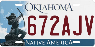 OK license plate 672AJV