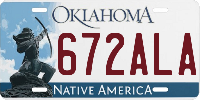OK license plate 672ALA