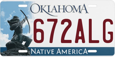 OK license plate 672ALG