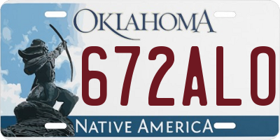 OK license plate 672ALO