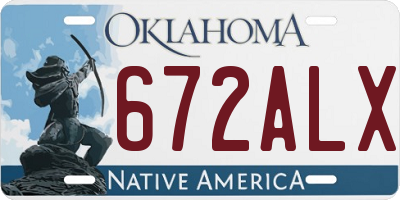OK license plate 672ALX