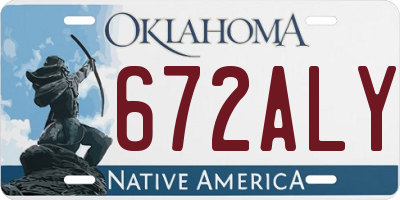 OK license plate 672ALY