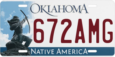 OK license plate 672AMG