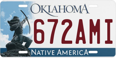 OK license plate 672AMI