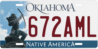 OK license plate 672AML