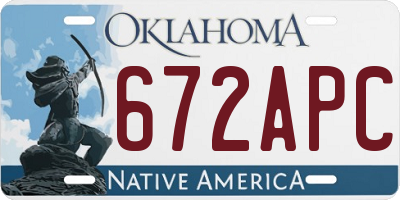 OK license plate 672APC
