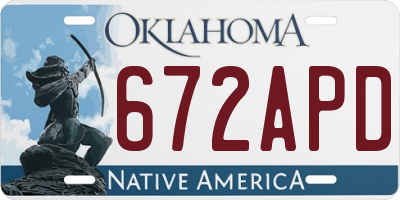 OK license plate 672APD