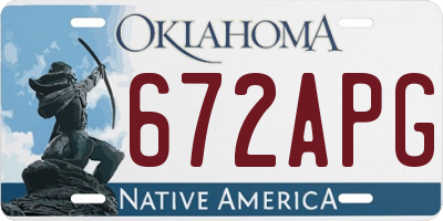 OK license plate 672APG