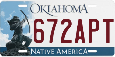 OK license plate 672APT
