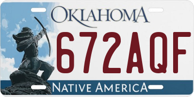 OK license plate 672AQF