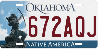 OK license plate 672AQJ