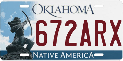 OK license plate 672ARX