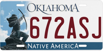 OK license plate 672ASJ