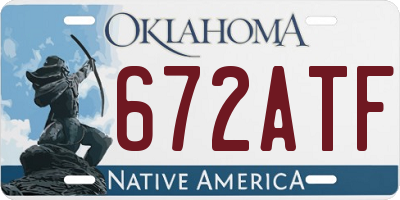 OK license plate 672ATF