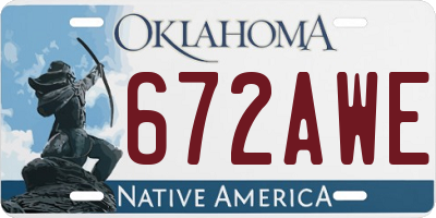 OK license plate 672AWE