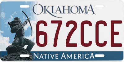 OK license plate 672CCE