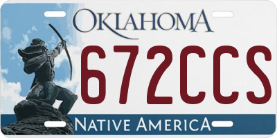 OK license plate 672CCS