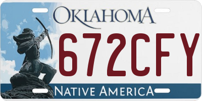 OK license plate 672CFY