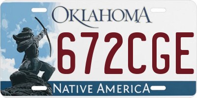 OK license plate 672CGE