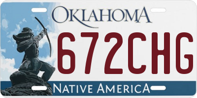 OK license plate 672CHG