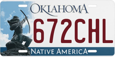OK license plate 672CHL