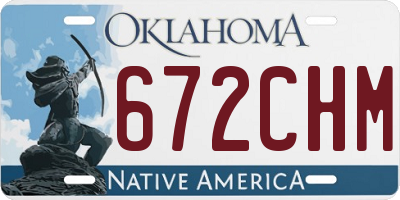 OK license plate 672CHM