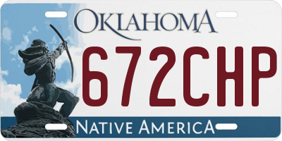 OK license plate 672CHP