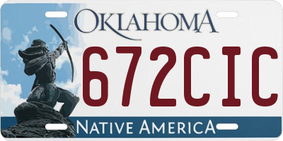 OK license plate 672CIC