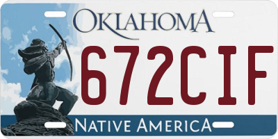 OK license plate 672CIF