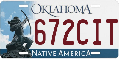 OK license plate 672CIT