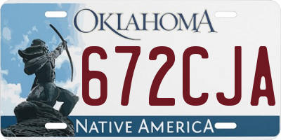 OK license plate 672CJA