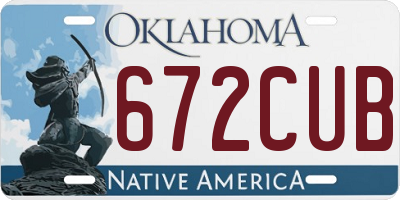 OK license plate 672CUB