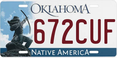 OK license plate 672CUF