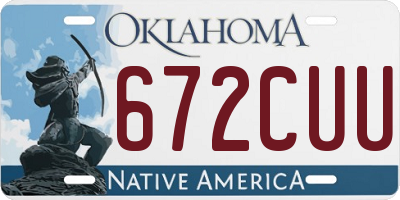 OK license plate 672CUU