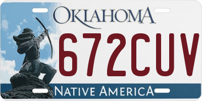 OK license plate 672CUV