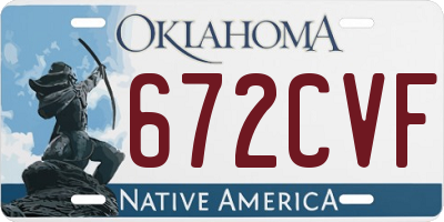 OK license plate 672CVF