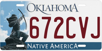 OK license plate 672CVJ