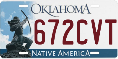 OK license plate 672CVT