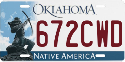 OK license plate 672CWD