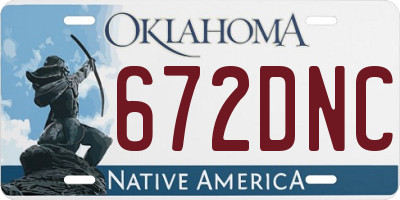 OK license plate 672DNC