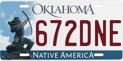 OK license plate 672DNE